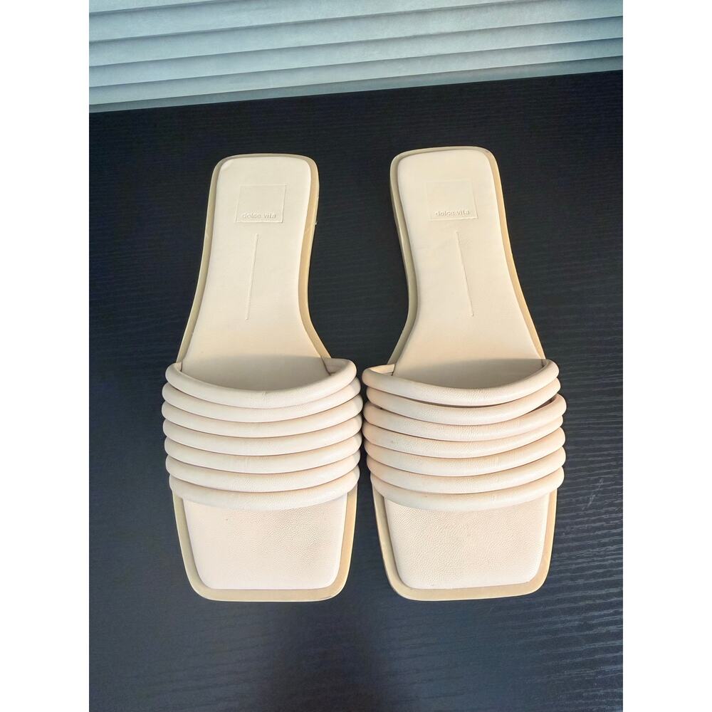 Dolce Vita Nude Padded Strap Slide Sandals Women’s Size 10 Square Toe Minimalist